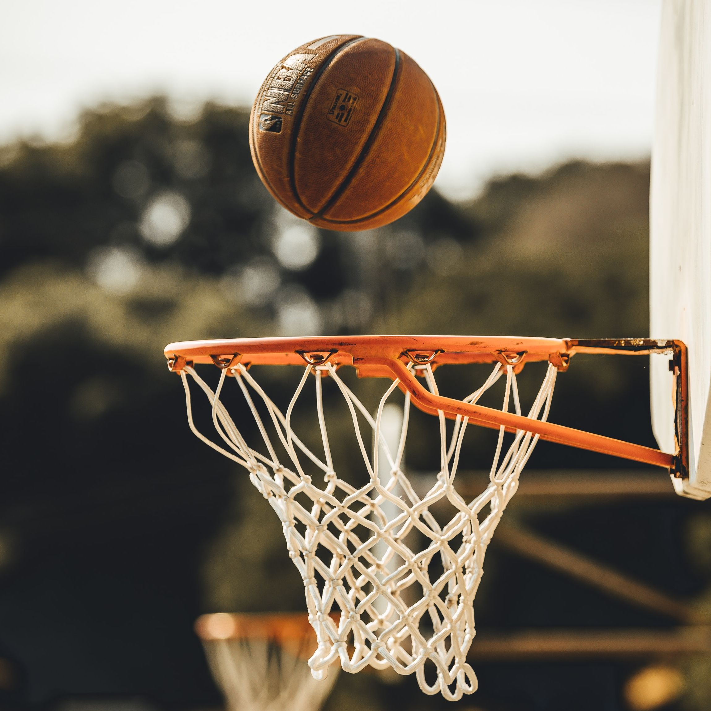 picture of a basketball and net